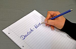 Noitzblock mit Deutsch-Kurs Aufschrift