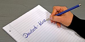 Noitzblock mit Deutsch-Kurs Aufschrift